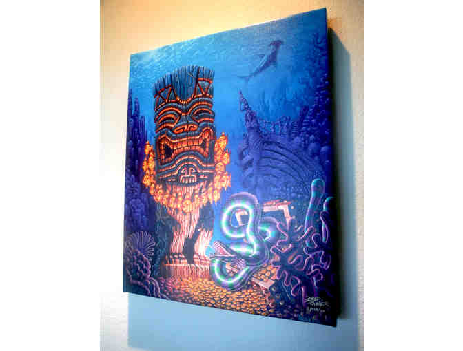 THE SUNKEN TIKI-Giclee on canvas By Brad 'Tiki Shark' Parker