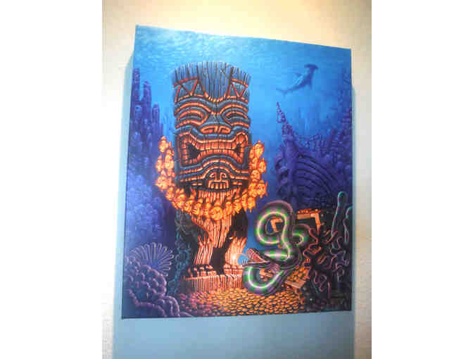 THE SUNKEN TIKI-Giclee on canvas By Brad 'Tiki Shark' Parker