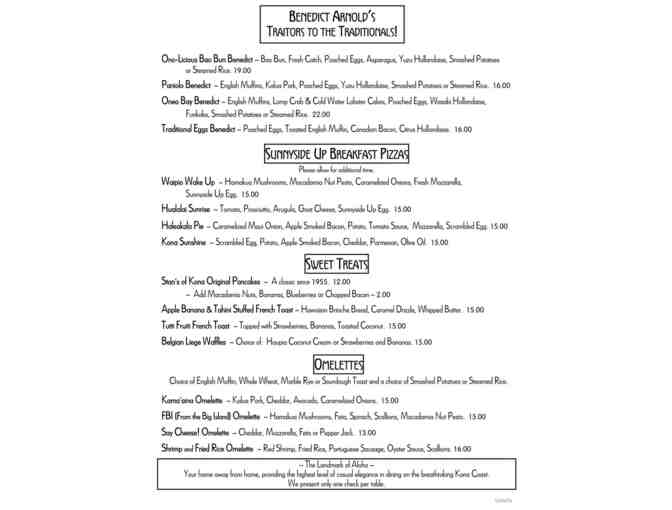 $25 Breakfast Certificate at Huggo's