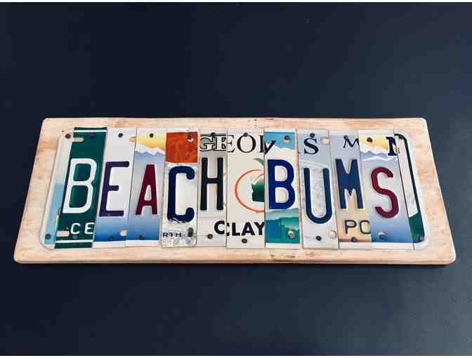'Beach Bums' License Plate Sign
