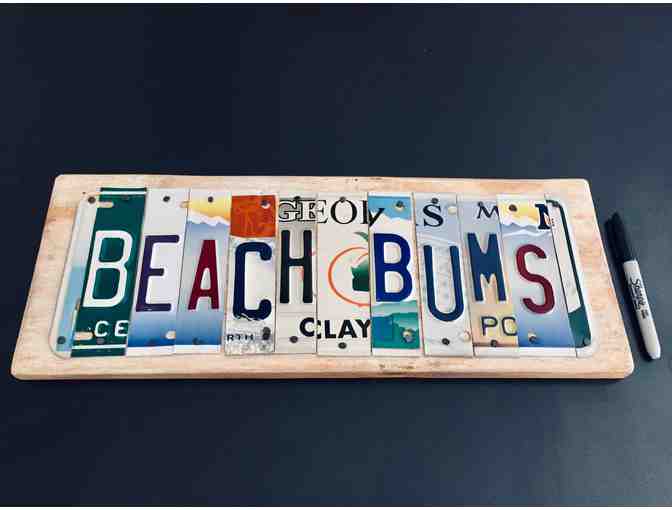 'Beach Bums' License Plate Sign