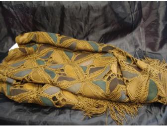 Leather and wool fashion wrap