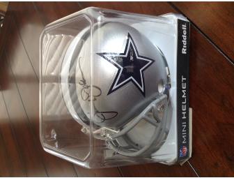 Dallas Cowboys miniature helmut autographed by Coach Jimmy Johnson!