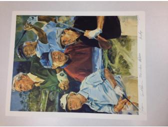 Autographed Lithograph of Golf's Greatest - Tom Watson, Arnold Palmer, Jack Nicklaus!