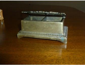 Antique Stamp Holder with Sunflower Lace Lid