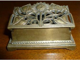Antique Stamp Holder with Sunflower Lace Lid