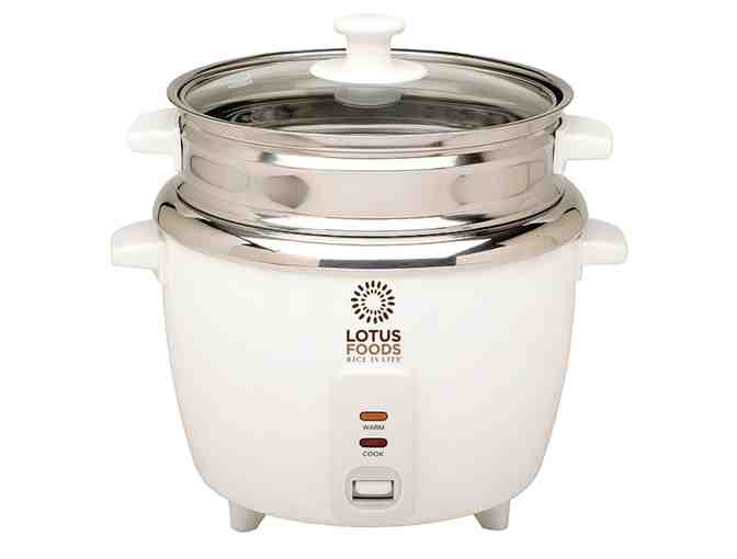 Stainless Steel Rice Cooker and Assortment of Heirloom Rice from Lotus Foods