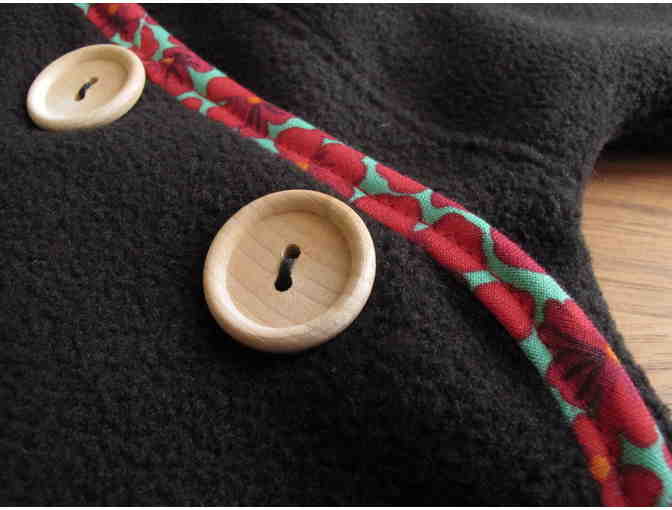 Wrapped black fleece top 12-24 month