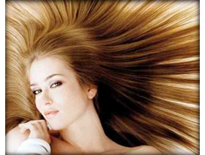 In-home hair cut, color and style and make-up application