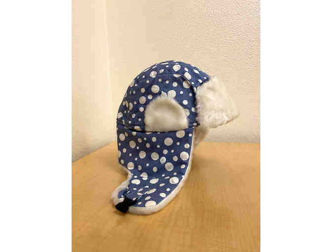 Winter Hats - Blue & White Polka Dots AND Pink with Fur