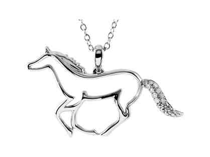 Genuine Diamond & Sterling Silver Horse Necklace
