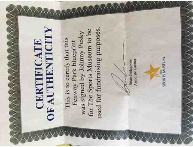 Pesky Signed Fenway Blueprint