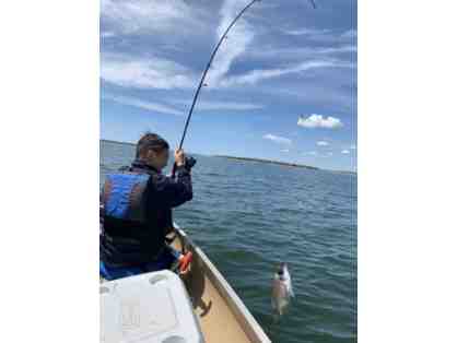 2 Fishing lessons on the Cape Cod Canal with parent Zheng Peng (Carter's Dad)