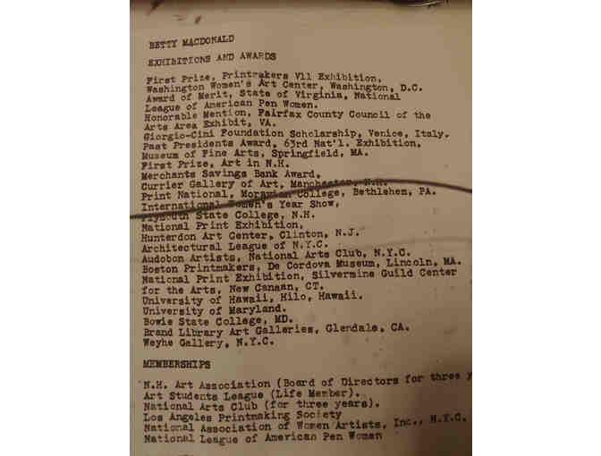 Etching by Betty MacDonald