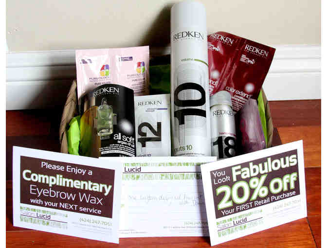 Salon Lucid: Custom Design Haircut with Dana & basket full of goodies