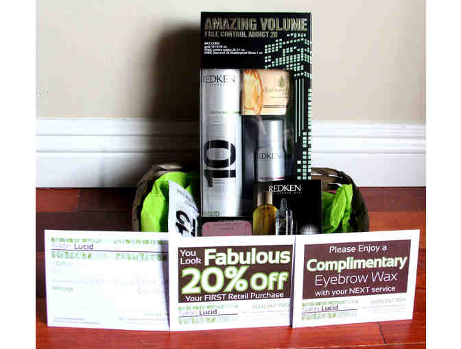 Salon Lucid: Custom Design Haircut with Brenda & basket full of goodies