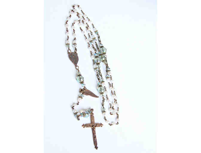 BMHS Principal Ms. Rosemary Libbon's Basket: Seraphym Rosary, 2 Books, and Framed Photos