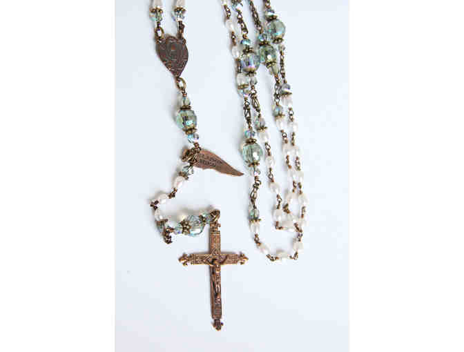 BMHS Principal Ms. Rosemary Libbon's Basket: Seraphym Rosary, 2 Books, and Framed Photos