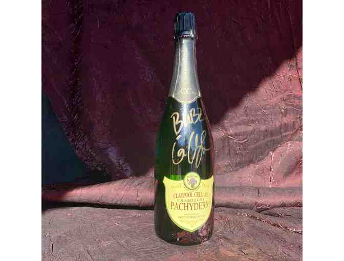 Claypool Cellars Champagne Pachyderm bottle signed by Les Claypool