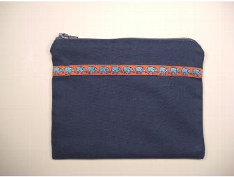 Zippered Pouch with Elephant Ribbon