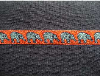 Zippered Pouch with Elephant Ribbon