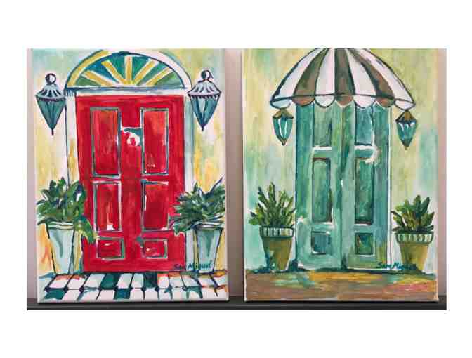 Pair of front door paintings