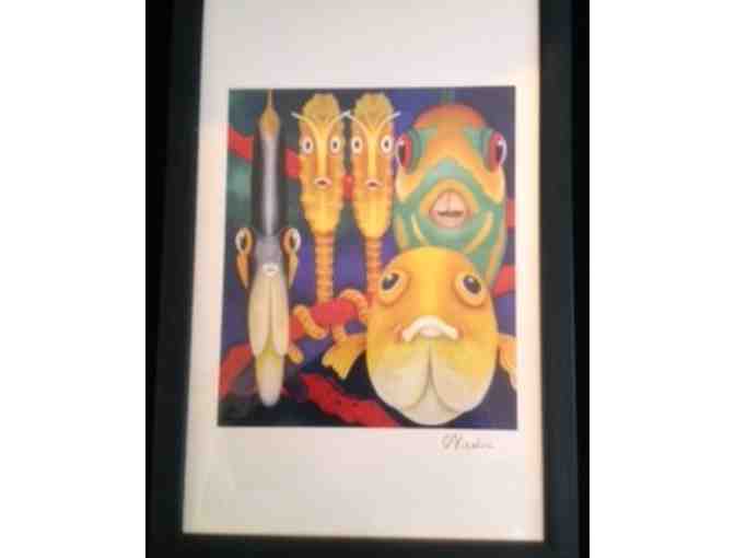 Two Fanciful Fish Prints by Charlotte Nicolin