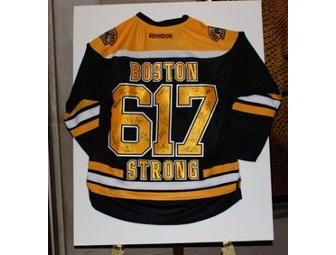 'Boston Strong 617' Boston Bruins Jersey autographed by team