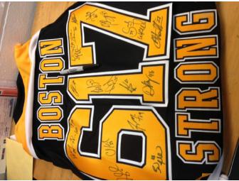 'Boston Strong 617' Boston Bruins Jersey autographed by team