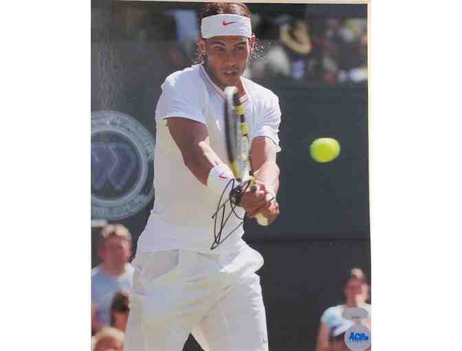 Rafael Nadal Autographed 8"x10"Wimbledon White Pink Photograph - Photo 1