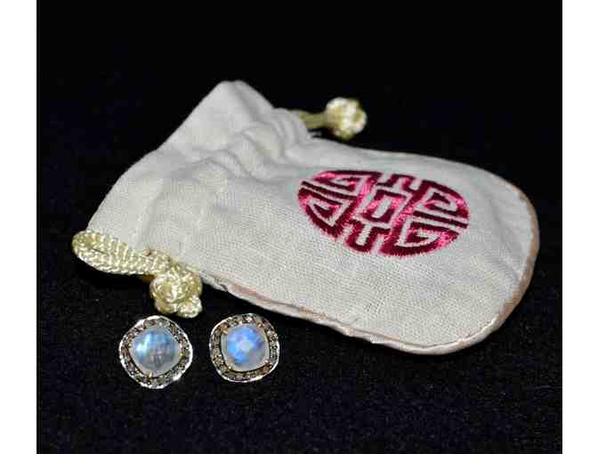 Julianna LeBlanc Designs - Diamond and Moonstone Earrings