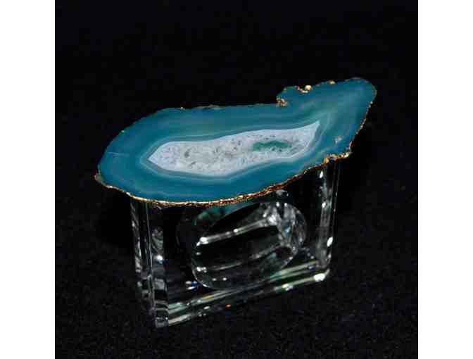 Times Two Design - Set of Agate Coasters, Agate Napkin Rings, and Agate Acrylic Box