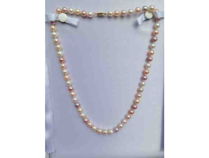 6.5mm Round Freshwater Pastel-Colored Pearl Necklace