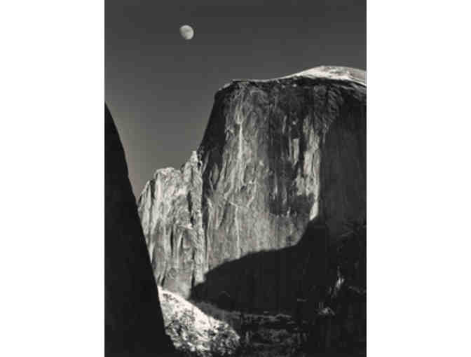 Framed Ansel Adams Art Print, Moon and Half Dome, Yosemite, 1960