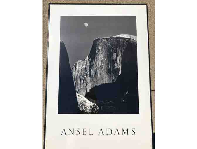 Framed Ansel Adams Art Print, Moon and Half Dome, Yosemite, 1960