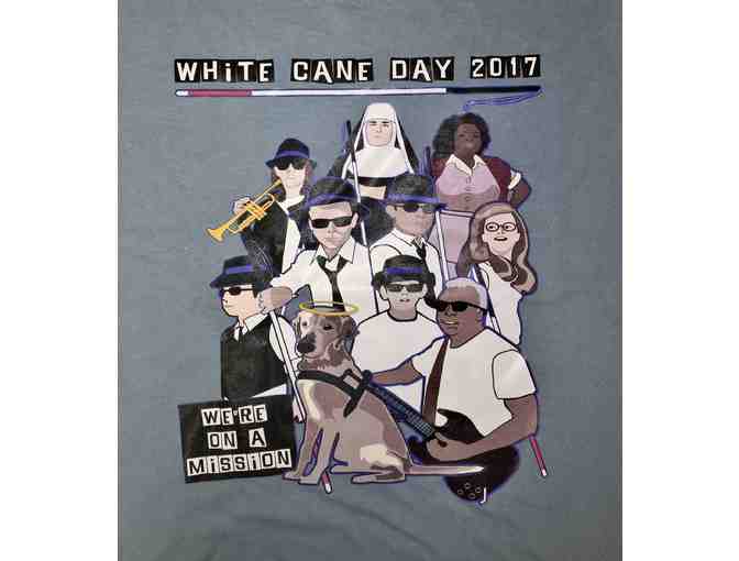 2 T-shirts & glasses from the 2017 Wisconsin White Cane Day Celebration