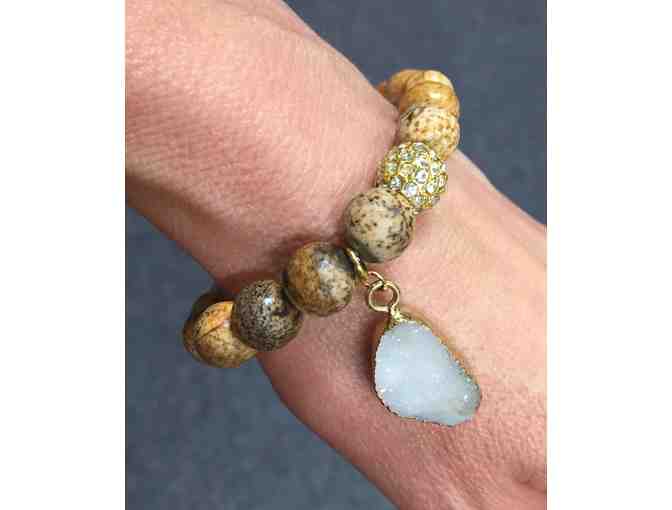 Handmade bracelet with natural stone charm