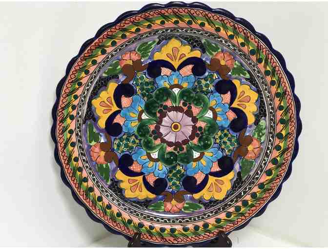 Handcrafted, handpainted plate from Puebla, Mexico
