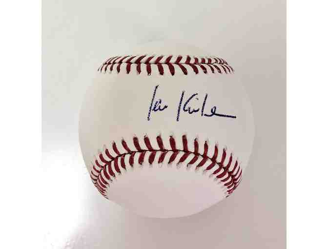 Detroit Tiger Ian Kinsler autographed baseball with display case