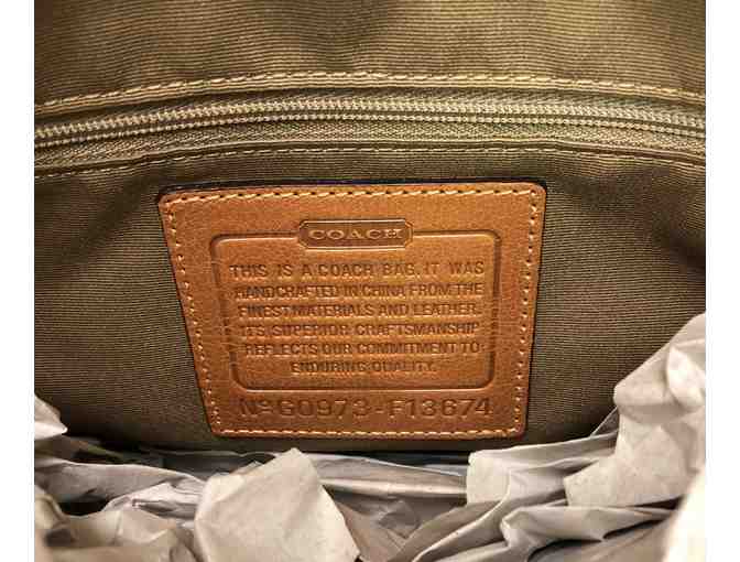 Coach Factory Signature Stripe Convertible Shoulder Bag Khaki & Blue - New w/Tags