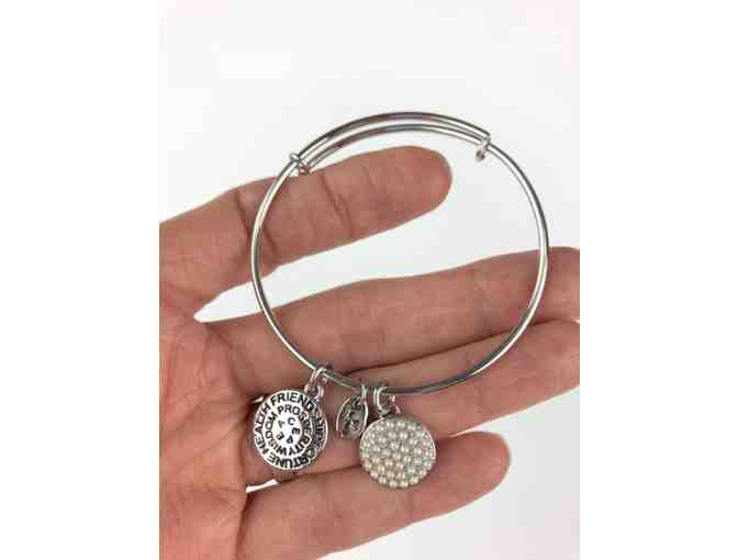 Chrysalis Glass Pearl Expandable Bangle Bracelet