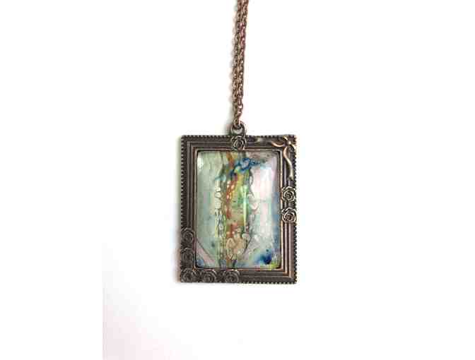 Mini Abstract Painting Necklace in Multi Colors