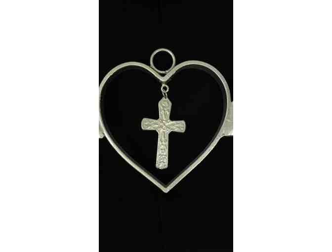 Silver Heart With Wings & Cross Metal Wall Decor - Photo 2