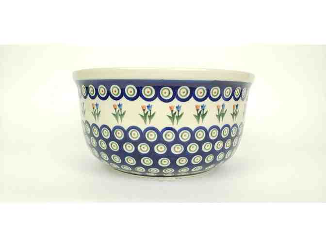 Authentic Polish Pottery Serving Bowl - Photo 1