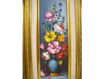2 Gold Framed Original Floral Paintings