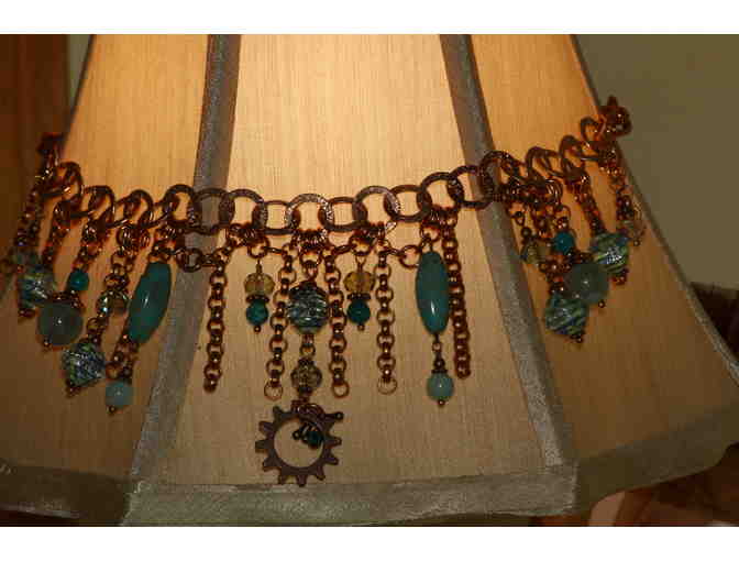 Handmade Necklace of Copper,Glass, Crystal and Semi-Precious Stone Ingredients
