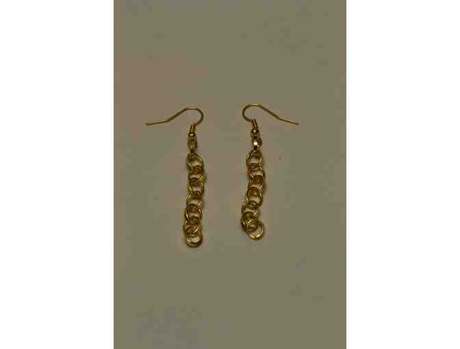 Jewelry:  Gold Plated Accented Chain Necklace and Earring Set