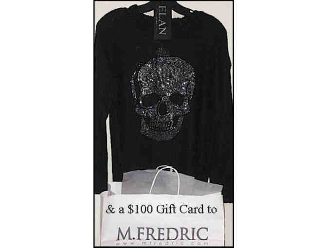 $100 Gift Card to M.Fredric on Ventura Boulevard, and Black Skull Sweater
