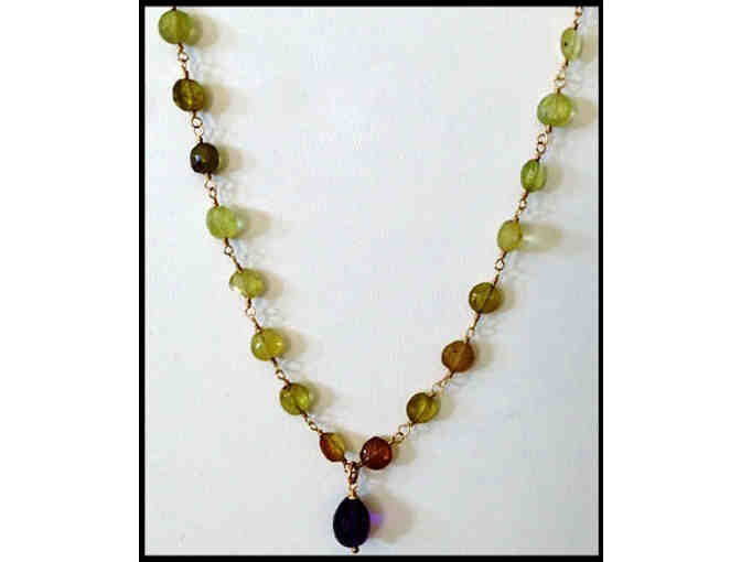 Green Garnet & Amethyst Necklace (K)