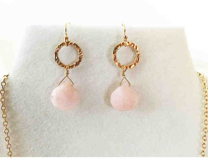 Debra Levin - Pink Opal and Cultured Pearl Necklace and Earrings